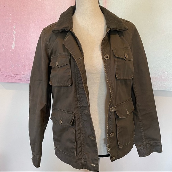 J. Crew Washed & Aged Utility Jacket brown Small. - Picture 3 of 8
